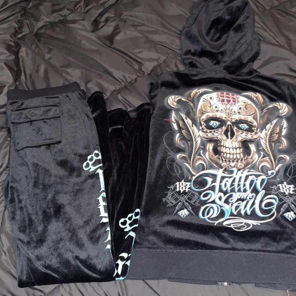 187 inc hoodie and flare pant lounge set